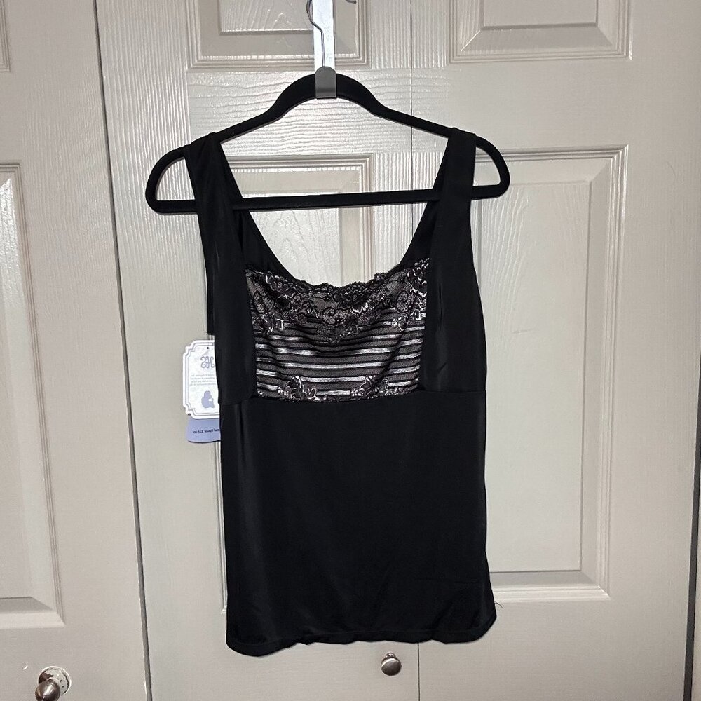 Heavenly Secrets Shapewear Womens Black Spandex Tank Lace Style 6812 Size 4x